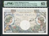 프랑스 France 1944, 1000 Francs, P96c,PMG 65 EPQ GEM UNC 완전미사용